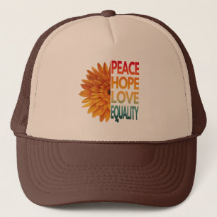 GORRA DE CAMIONERO PAZ AMOR ESPERANZA IGUALDAD