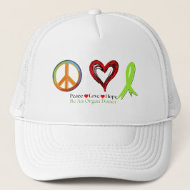 Gorra De Camionero Paz Amor Esperanza La Donación de Órganos Salva Vi