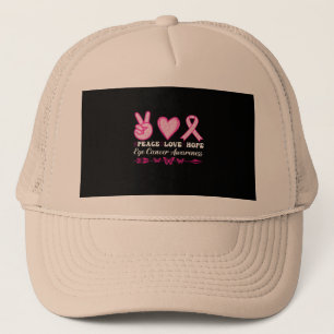 Gorra De Camionero paz amor esperanza ojo cáncer de mama