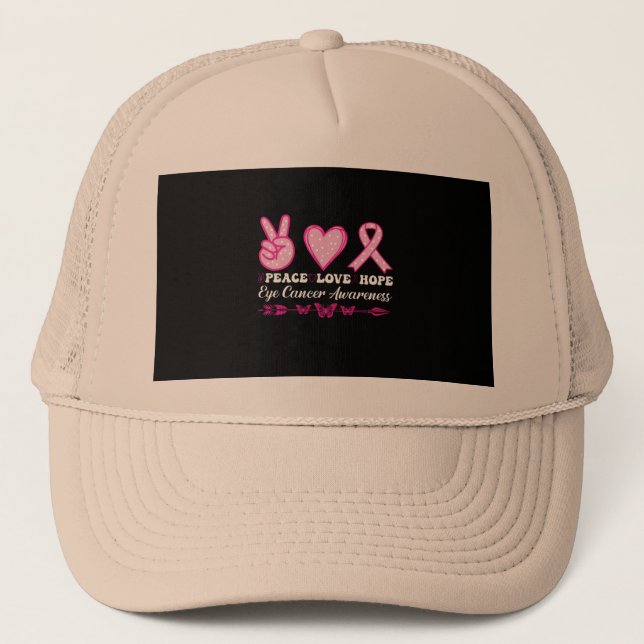 Gorra De Camionero paz amor esperanza ojo cáncer de mama (Anverso)