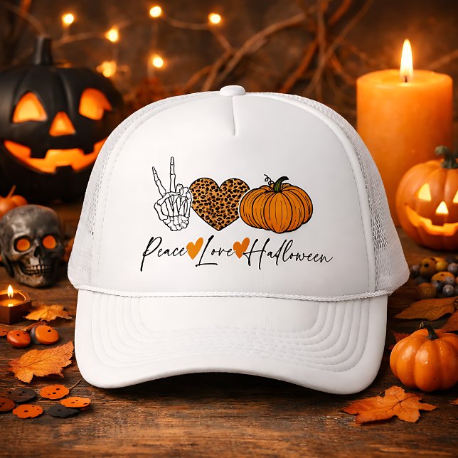 Gorra De Camionero Paz Amor Halloween (Subido por el creador)