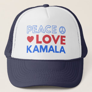Gorra De Camionero Paz Amor Kamala I - Kamala Harris Presidente
