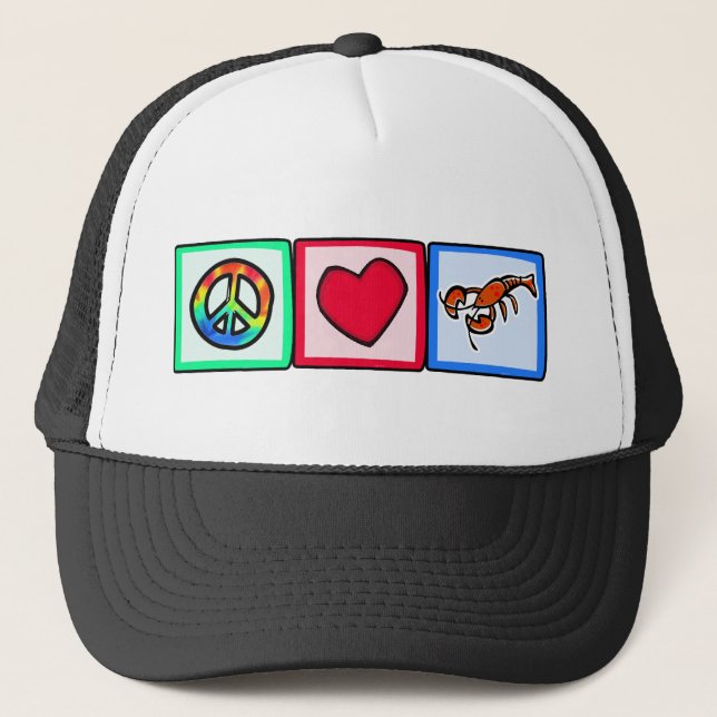 Gorra De Camionero Paz, amor, langostas (Anverso)