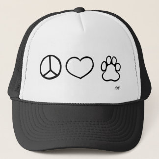Gorra De Camionero Paz, amor, perros