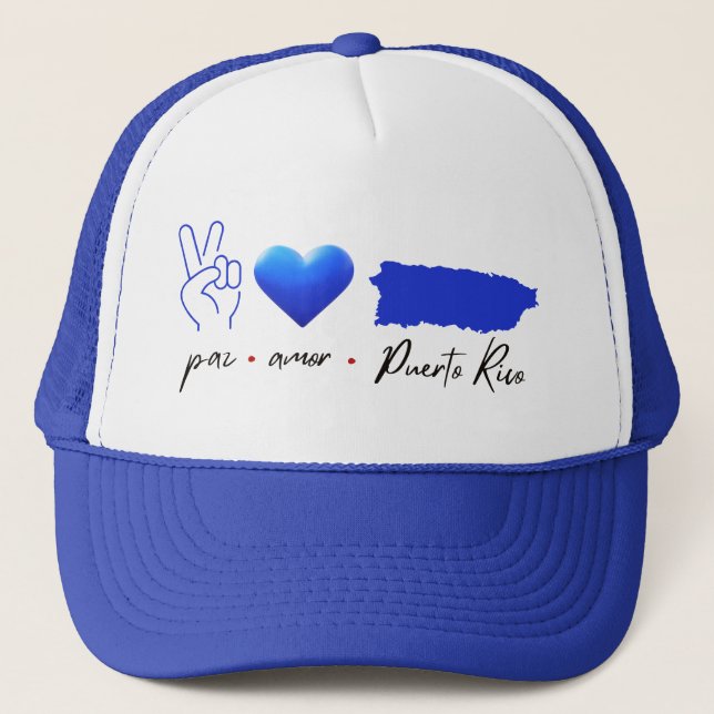 Gorra De Camionero Paz Amor Puerto Rico (Anverso)