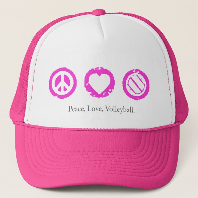 Gorra De Camionero Paz, amor, rosa final del voleibol (Anverso)