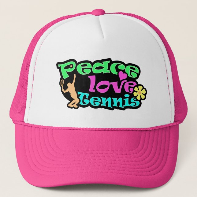 Gorra De Camionero Paz, amor, tenis; Retro (Anverso)