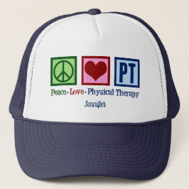 Gorra De Camionero Paz Amor Terapia Física Personalizada PT