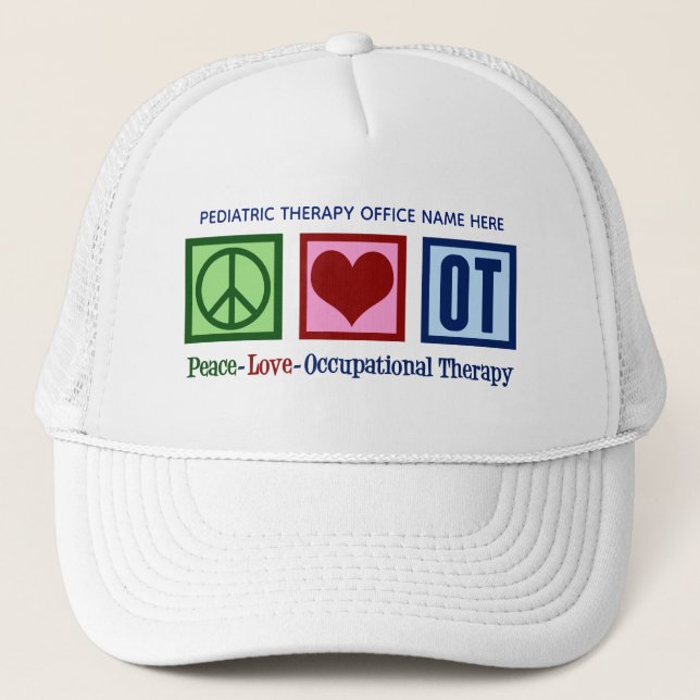 Gorra De Camionero Paz Amor Terapia Ocupacional Personalizado OT (Anverso)