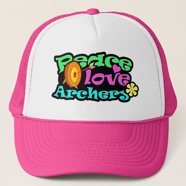 Gorra De Camionero Paz, amor, tiro al arco (Anverso)