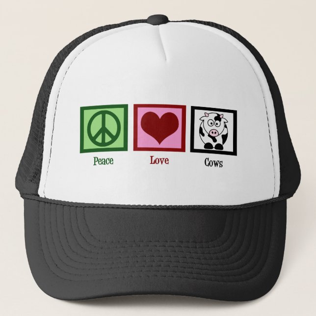 Gorra De Camionero Paz Amor Vacas (Anverso)