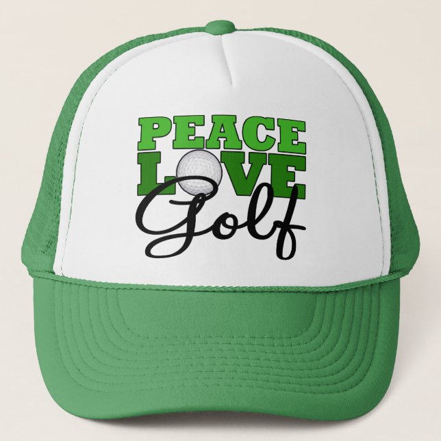 Gorra De Camionero Paz, amor y golf (Anverso)
