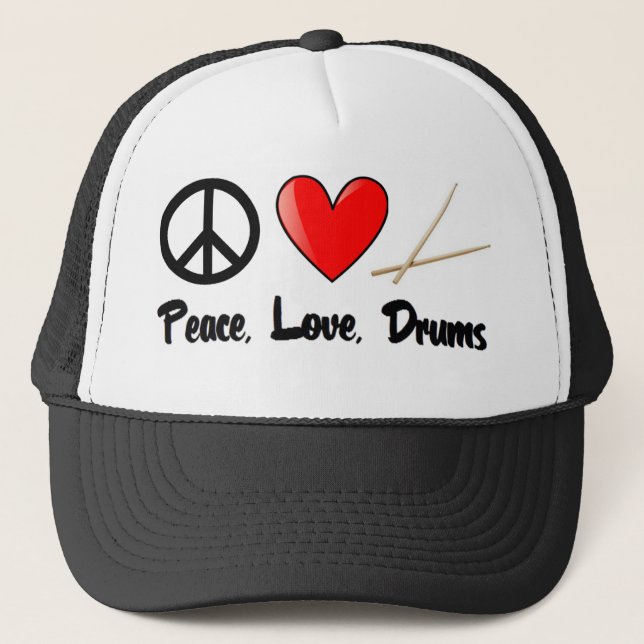 Gorra De Camionero Paz, amor, y tambores (Anverso)