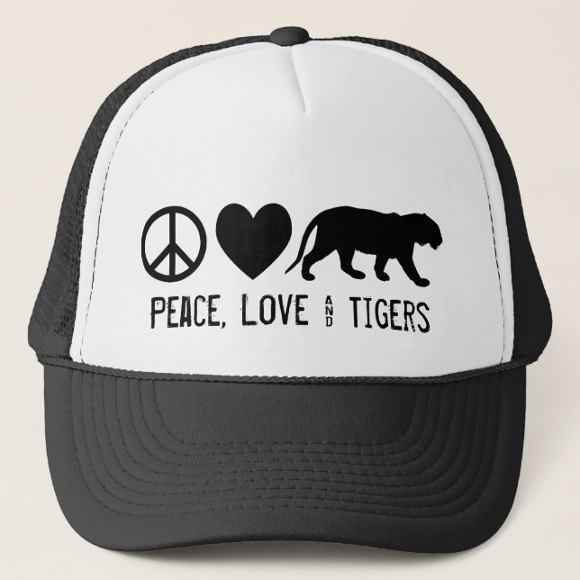 Gorra De Camionero Paz, amor y tigres (Anverso)