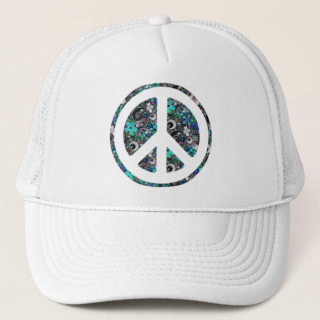 Gorra De Camionero Paz de poder de las flores (Anverso)
