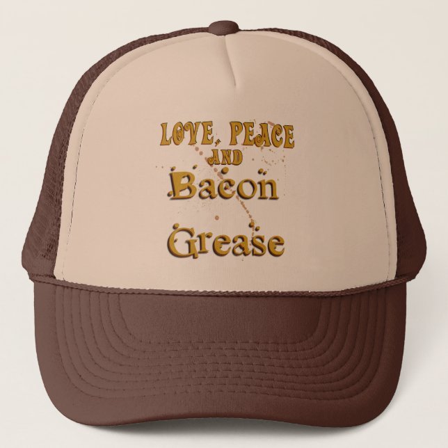 Gorra De Camionero Paz del amor y grasa del tocino (Anverso)