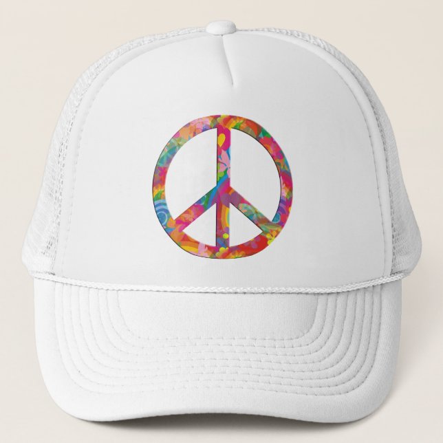 Gorra De Camionero Paz del poder de las flores (Anverso)