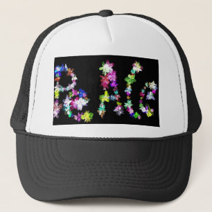 Gorra De Camionero "PAZ" en Impresión de Arte de Flores