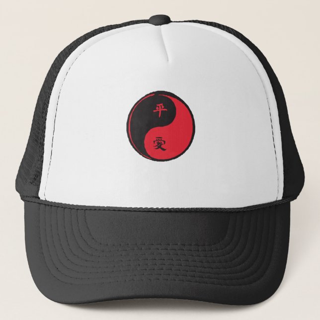 Gorra De Camionero Paz y amor Yinyang (Anverso)
