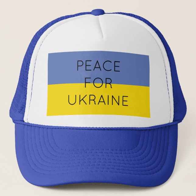 Gorra De Camionero    Peace For Ukraine Simple Minimal Ukrainian Flag (Anverso)