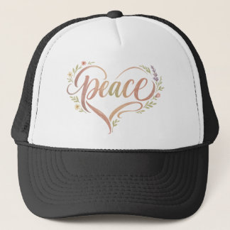 Gorra De Camionero Peace Heart Hand Lettered Boho