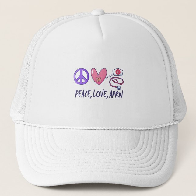 Gorra De Camionero Peace Love APRN (Anverso)