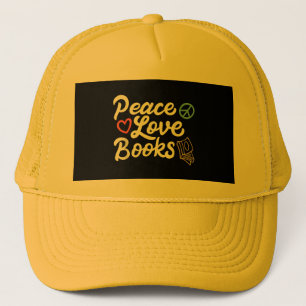 Gorra De Camionero Peace Love Books Geeky & Cute Leading
