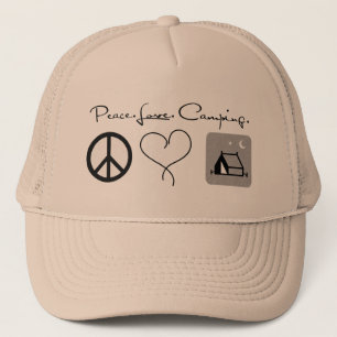 Gorra De Camionero Peace Love Camping Trucker Hats