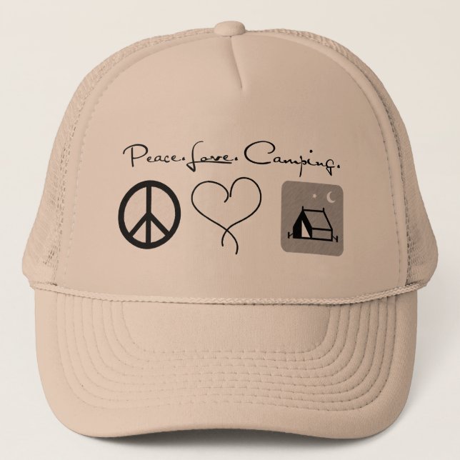 Gorra De Camionero Peace Love Camping Trucker Hats (Anverso)