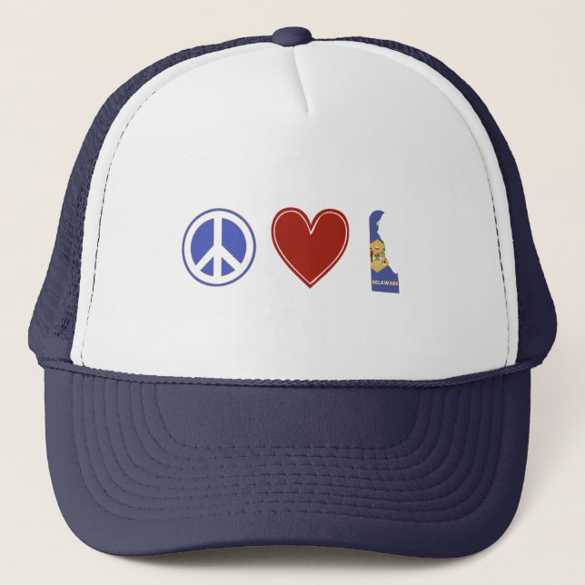 Gorra De Camionero Peace Love Delaware (Anverso)