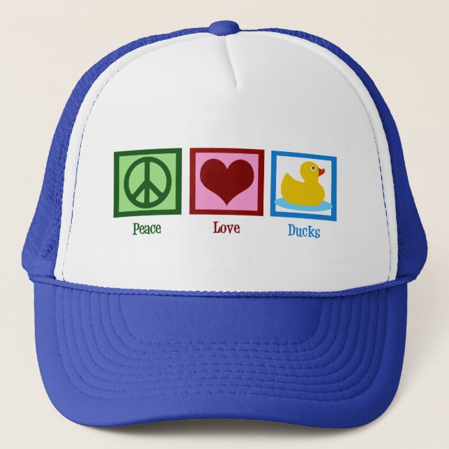 Gorra De Camionero Peace Love Ducks (Anverso)