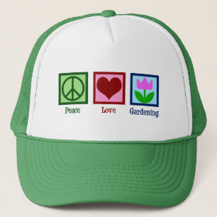 Gorra De Camionero Peace Love Gardener Cute Gardener Tulip Flower