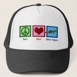 Gorra De Camionero Peace Love Honey Badgers