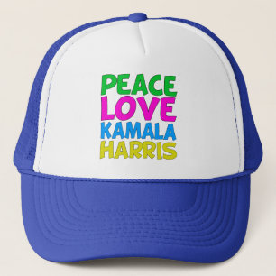 Gorra De Camionero Peace Love Kamala Harris