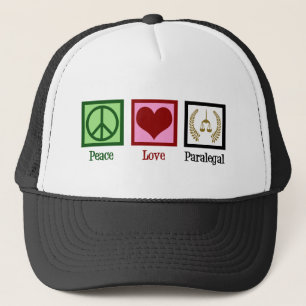 Gorra De Camionero Peace Love Paralegal