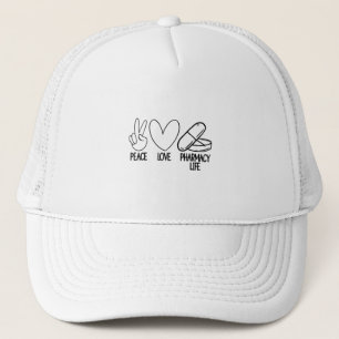 Gorra De Camionero Peace Love Pharmacy Life Medicina farmacológica
