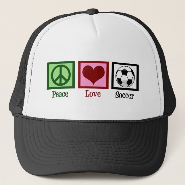Gorra De Camionero Peace Love Soccer (Anverso)