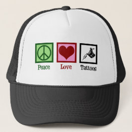 Gorra De Camionero Peace Love Tattoos Cute Tattoo Artista Gun