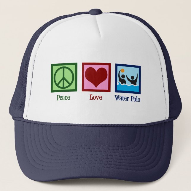 Gorra De Camionero Peace Love Water Polo (Anverso)