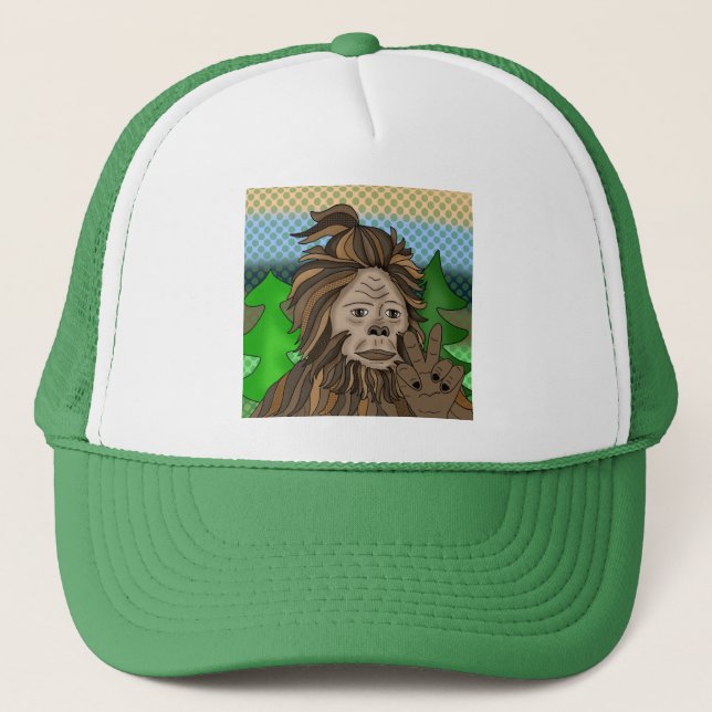 Gorra De Camionero Peace Out Bigfoot Sasquatch (Anverso)