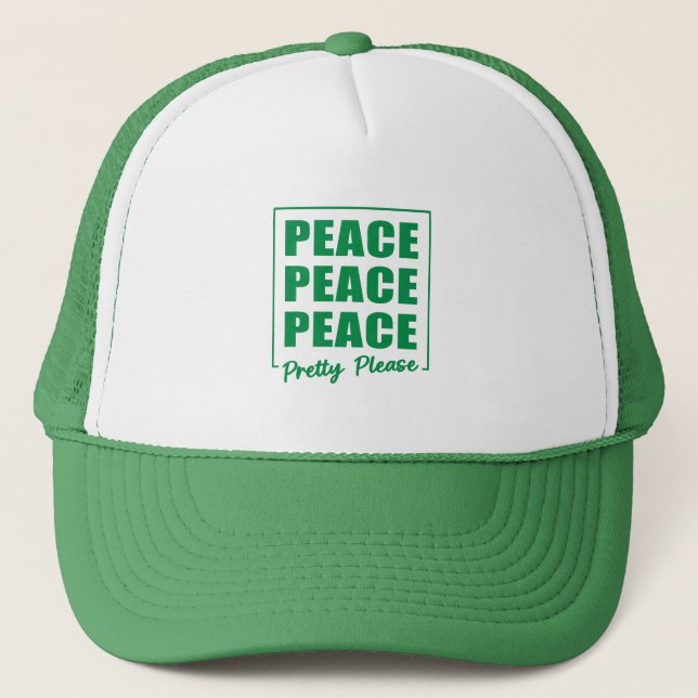 Gorra De Camionero Peace Peace Peace Pretty Please Trucker Hat (Anverso)