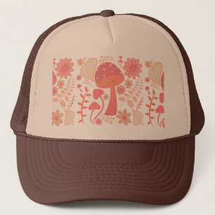 Gorra De Camionero Peach Fuzz Color del año champiñones floral