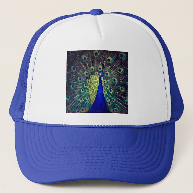Gorra De Camionero Peacock azul cobalto (Anverso)