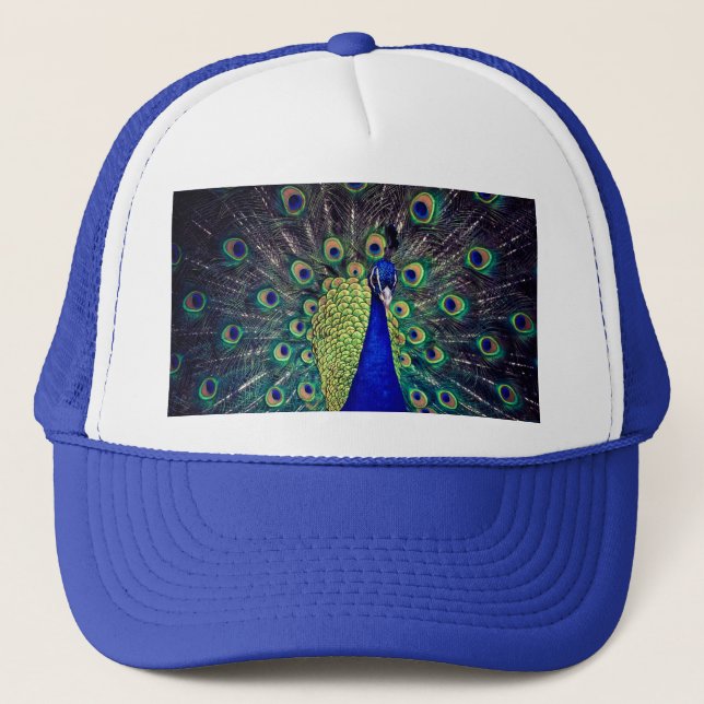 Gorra De Camionero Peacock azul cobalto (Anverso)