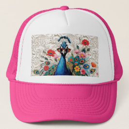 Gorra De Camionero Peacock divertido con gafas de sol Lazo floral