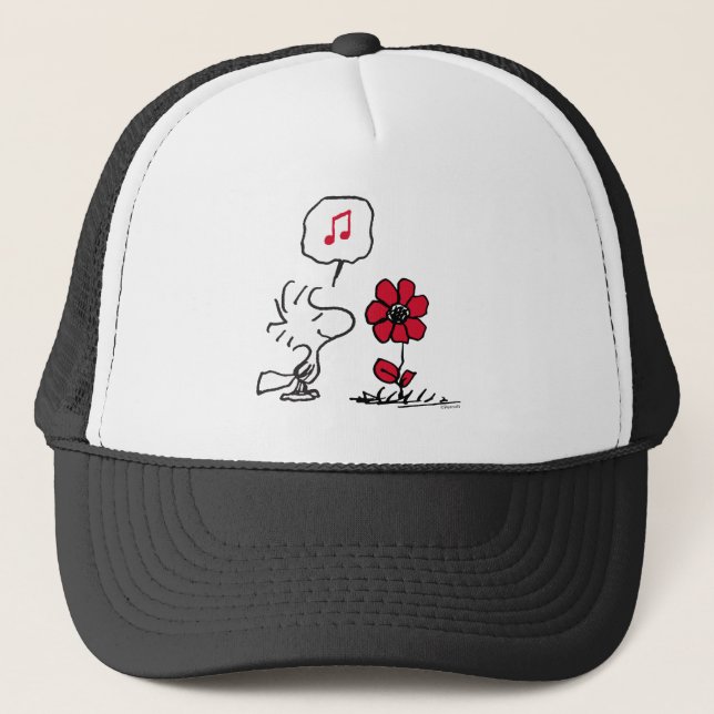 Gorra De Camionero PEANUTS | Patrón rojo y negro (Anverso)