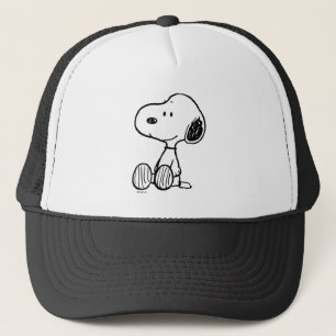 Gorra De Camionero PEANUTS   Snoopy on Black White Comics