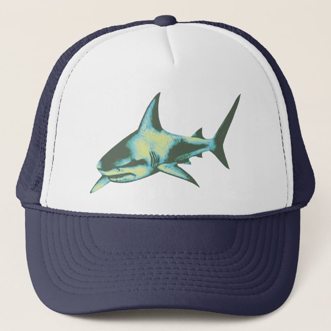 Gorra De Camionero peces de tiburón, animales salvajes (Anverso)