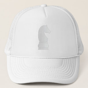 Gorra De Camionero Pedazo de ajedrez del caballero blanco