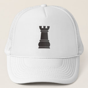 Gorra De Camionero Pedazo de ajedrez negro de la roca